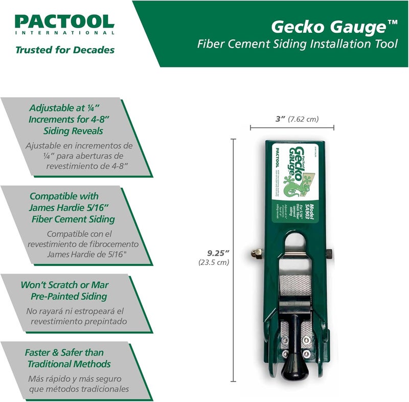 PacTool SA903 2-Piece Gecko Gauge for Fiber Cement Siding Installation - Image 2